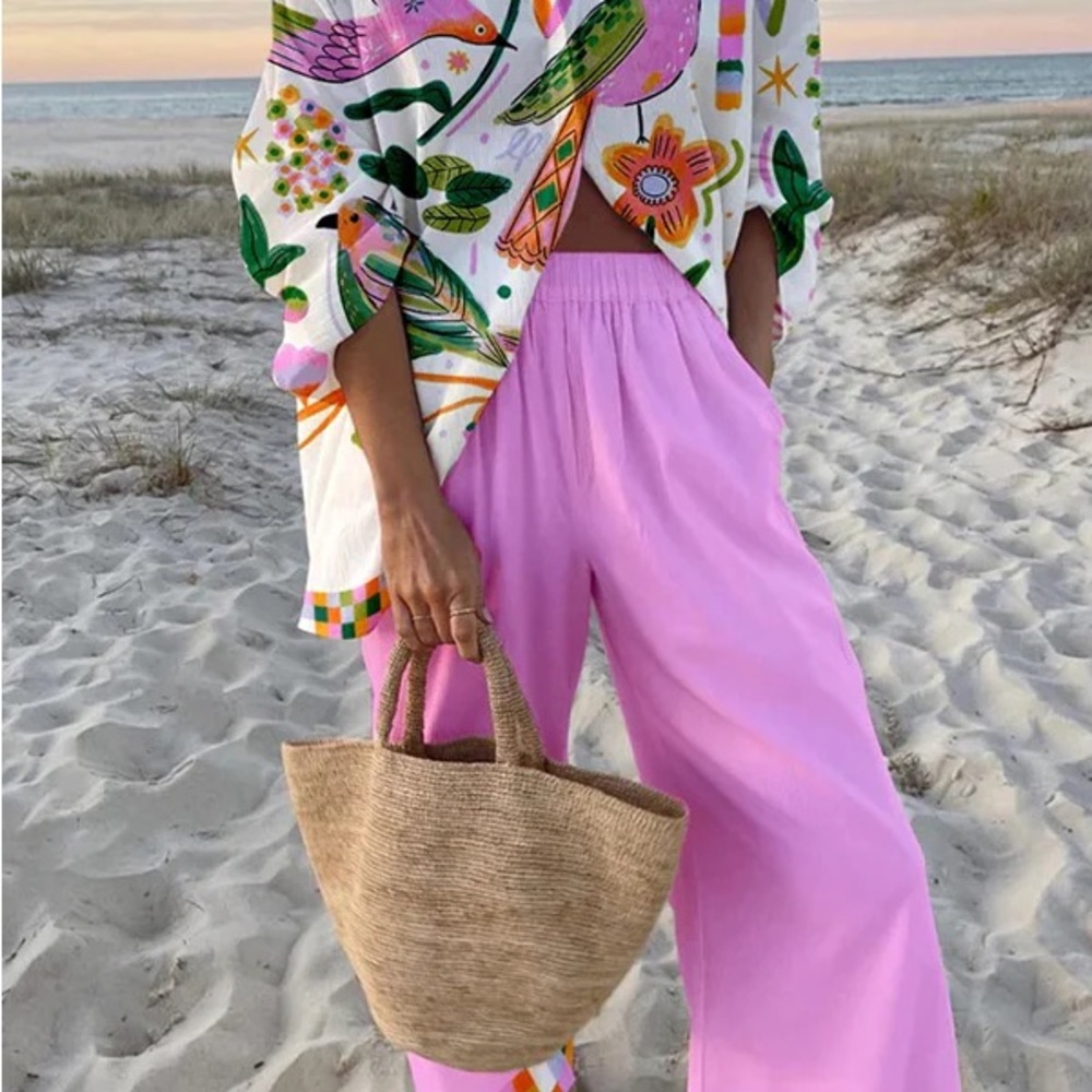 Women's Pink Beach Pants & Top